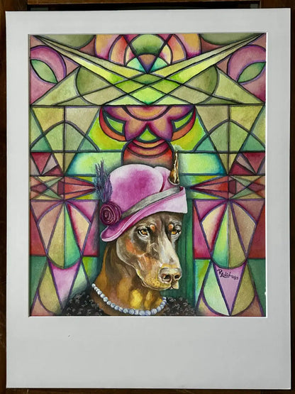 Art Deco Doberman - "Dolores"