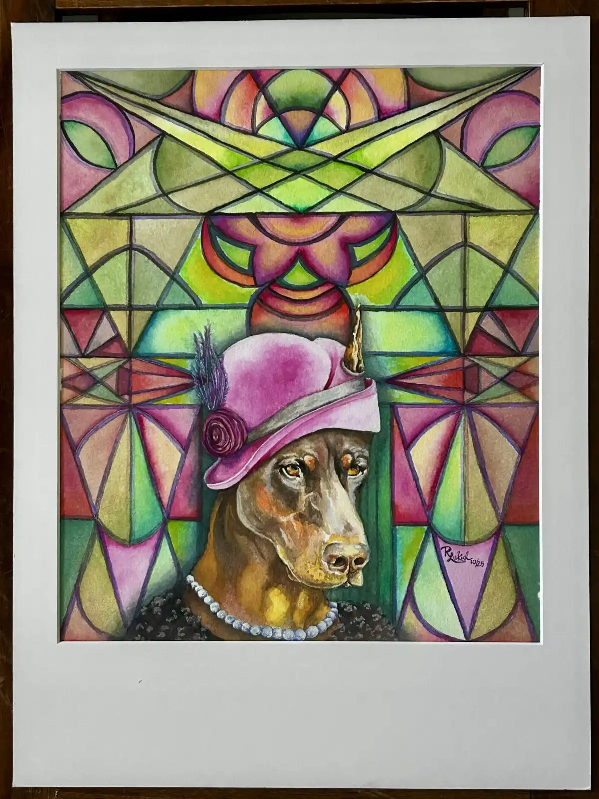 Art Deco Doberman - "Dolores"