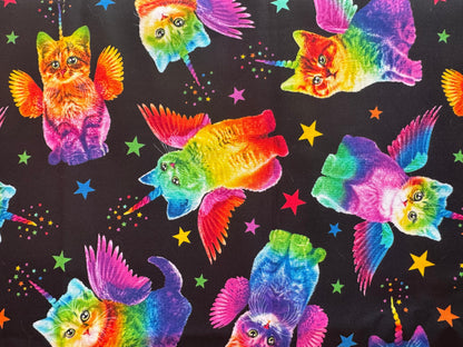 Rainbow Unicorn Cats Fabric 3 Yards