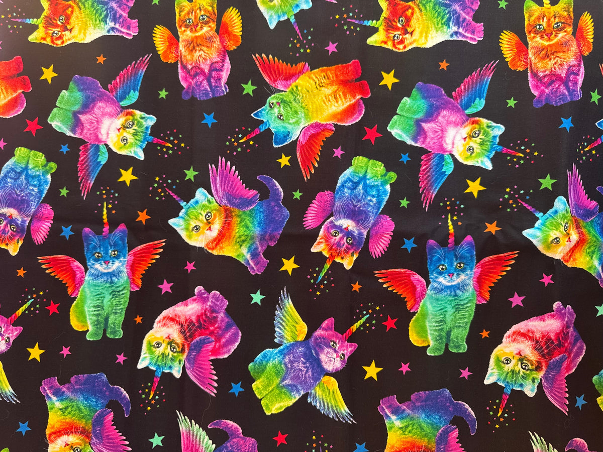 Rainbow Unicorn Cats Fabric 3 Yards