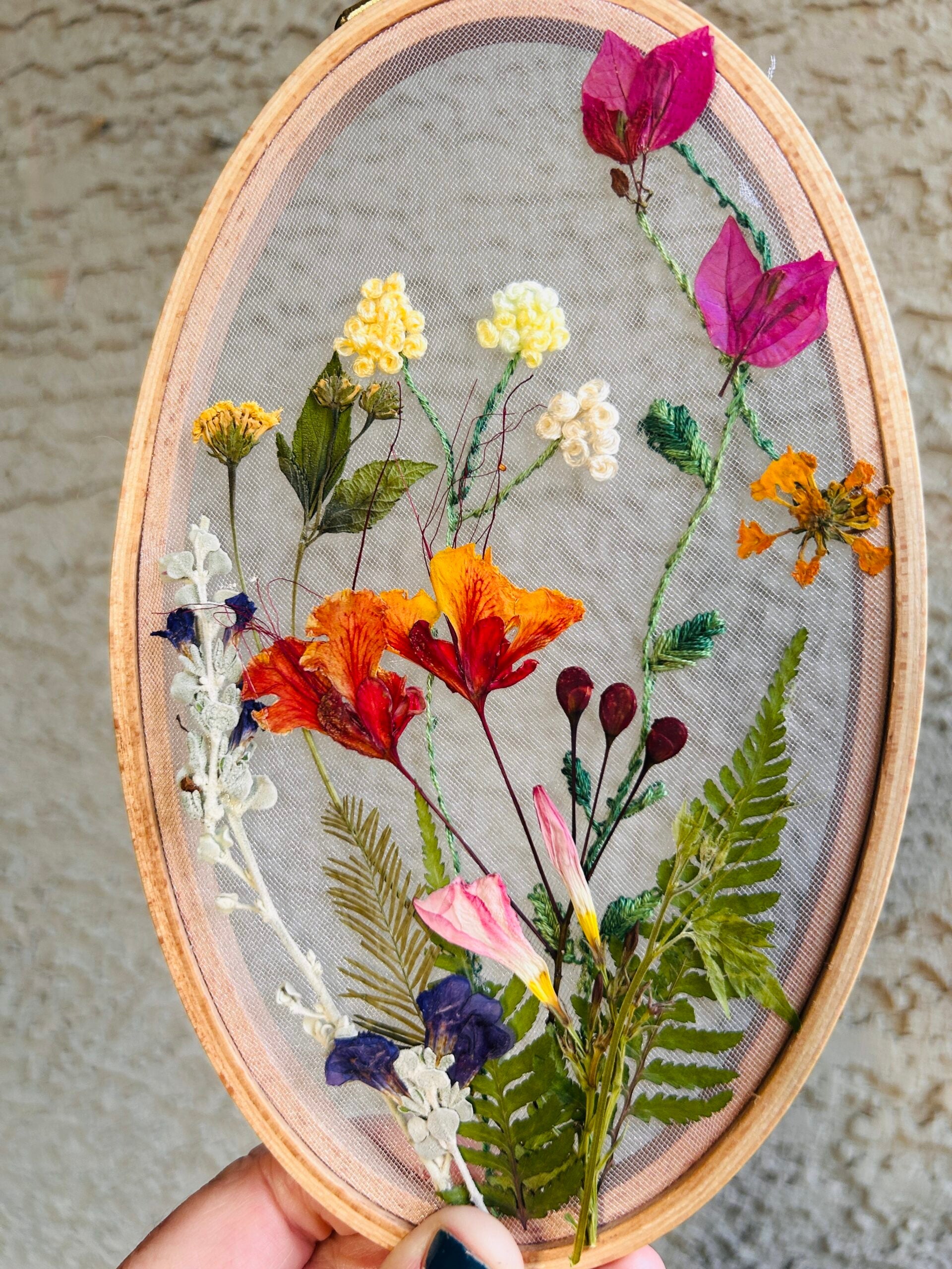 Hand Embroidery Pressed Flowers: Held Together With Light