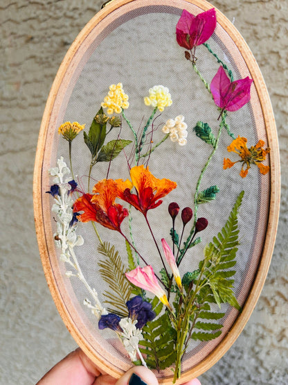 Hand Embroidery Pressed Flowers: Held Together With Light