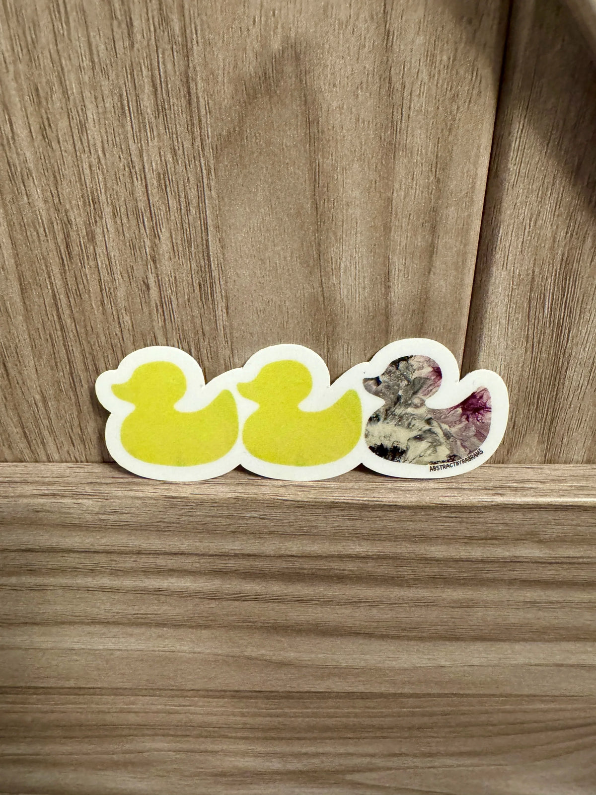 Duck Duck Asexual Duck Sticker - Duck Duck Gray Duck - Duck Duck Pride Duck - Asexual Pride - 3.5"x1.5"