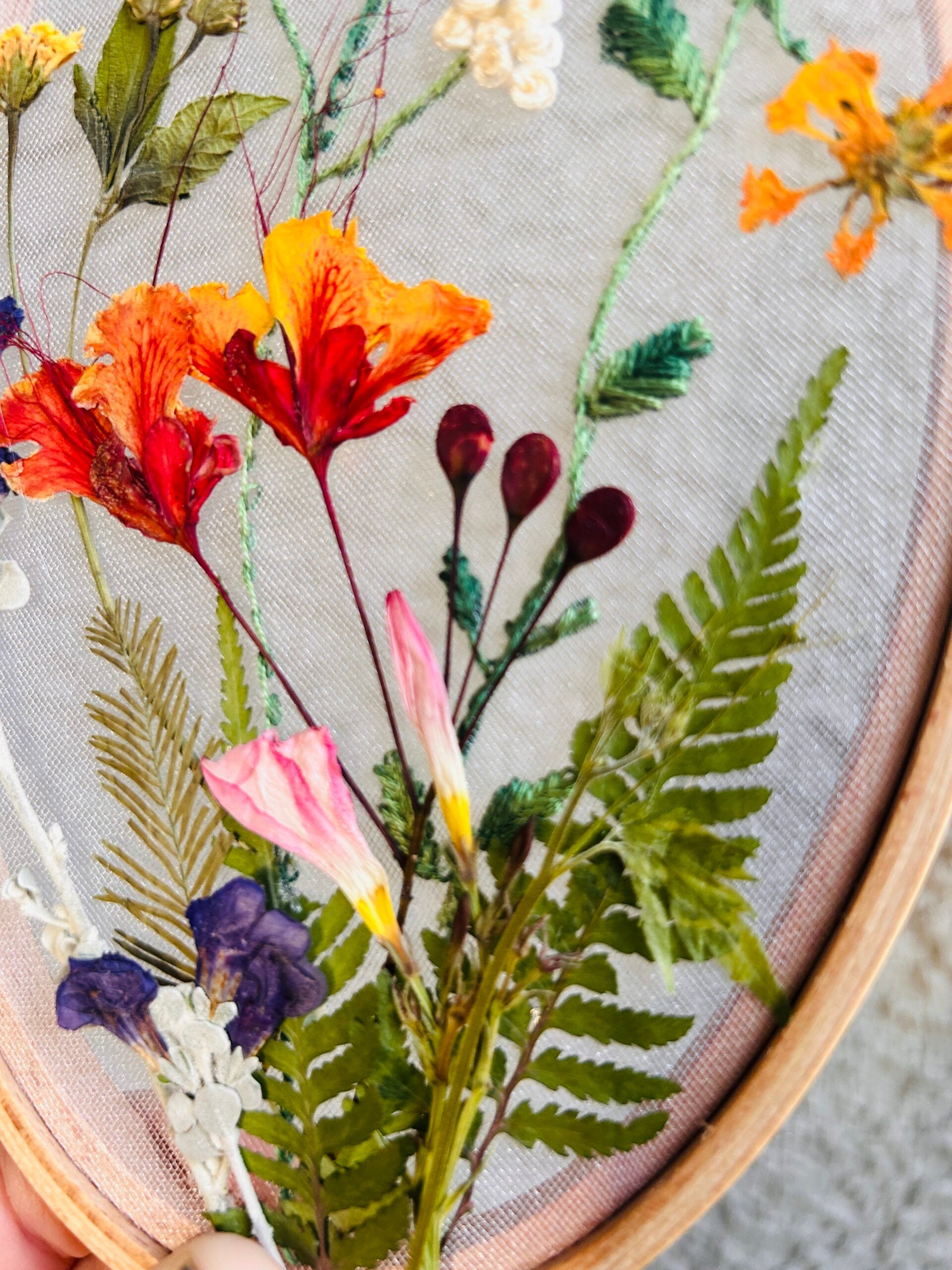 Hand Embroidery Pressed Flowers: Held Together With Light