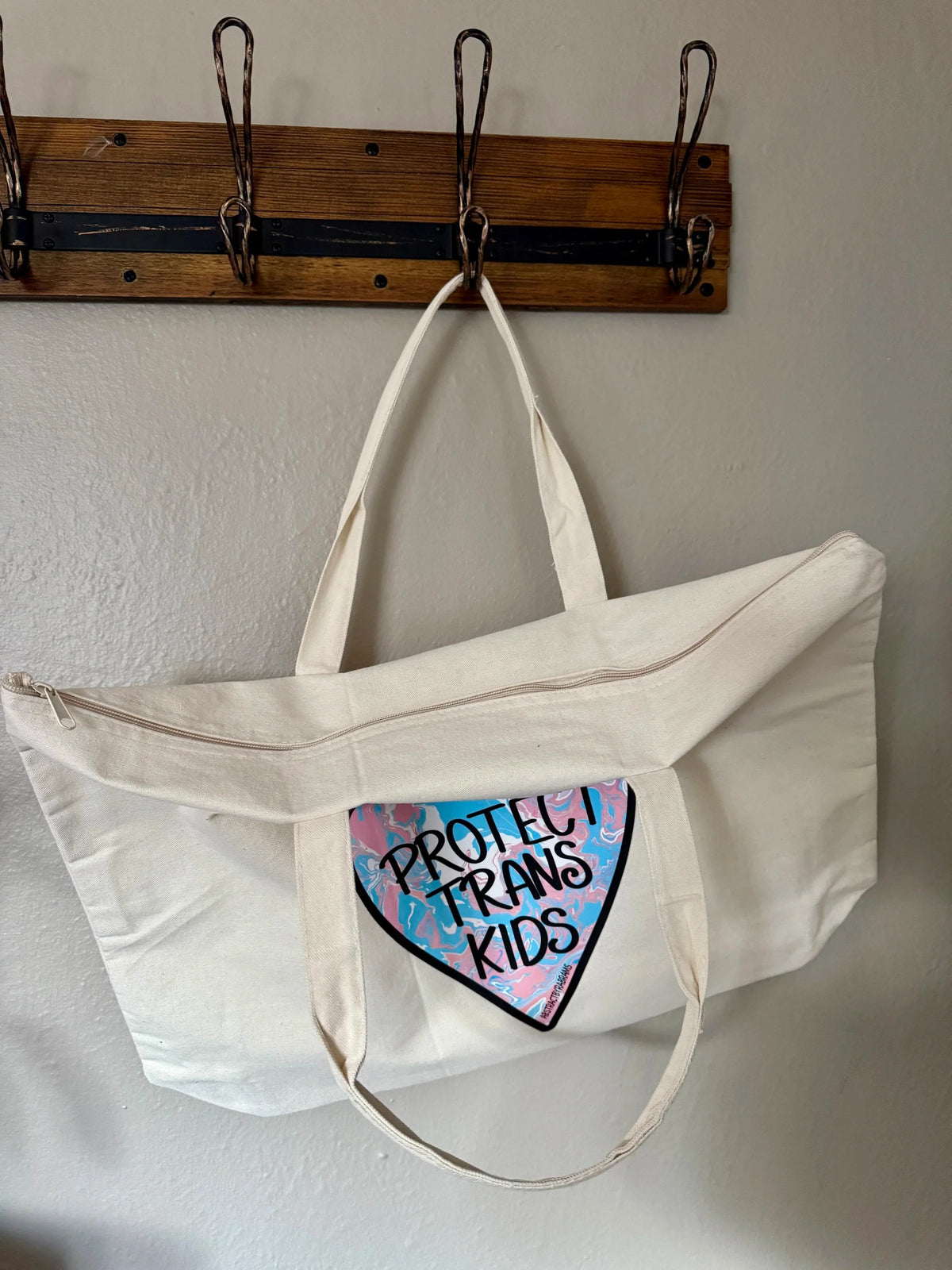 Protect Trans Kids Tote Bag XL Tote Bag with Zipper
