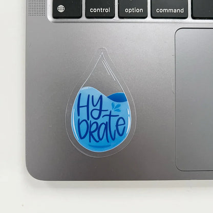 Hydrate clear sticker