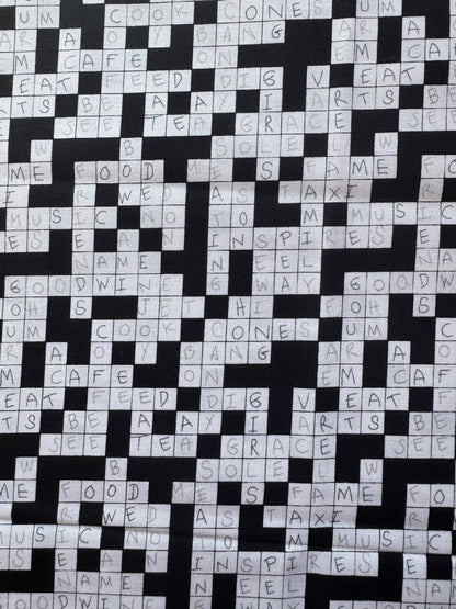 Crossword Puzzle Print 1/4 Yard