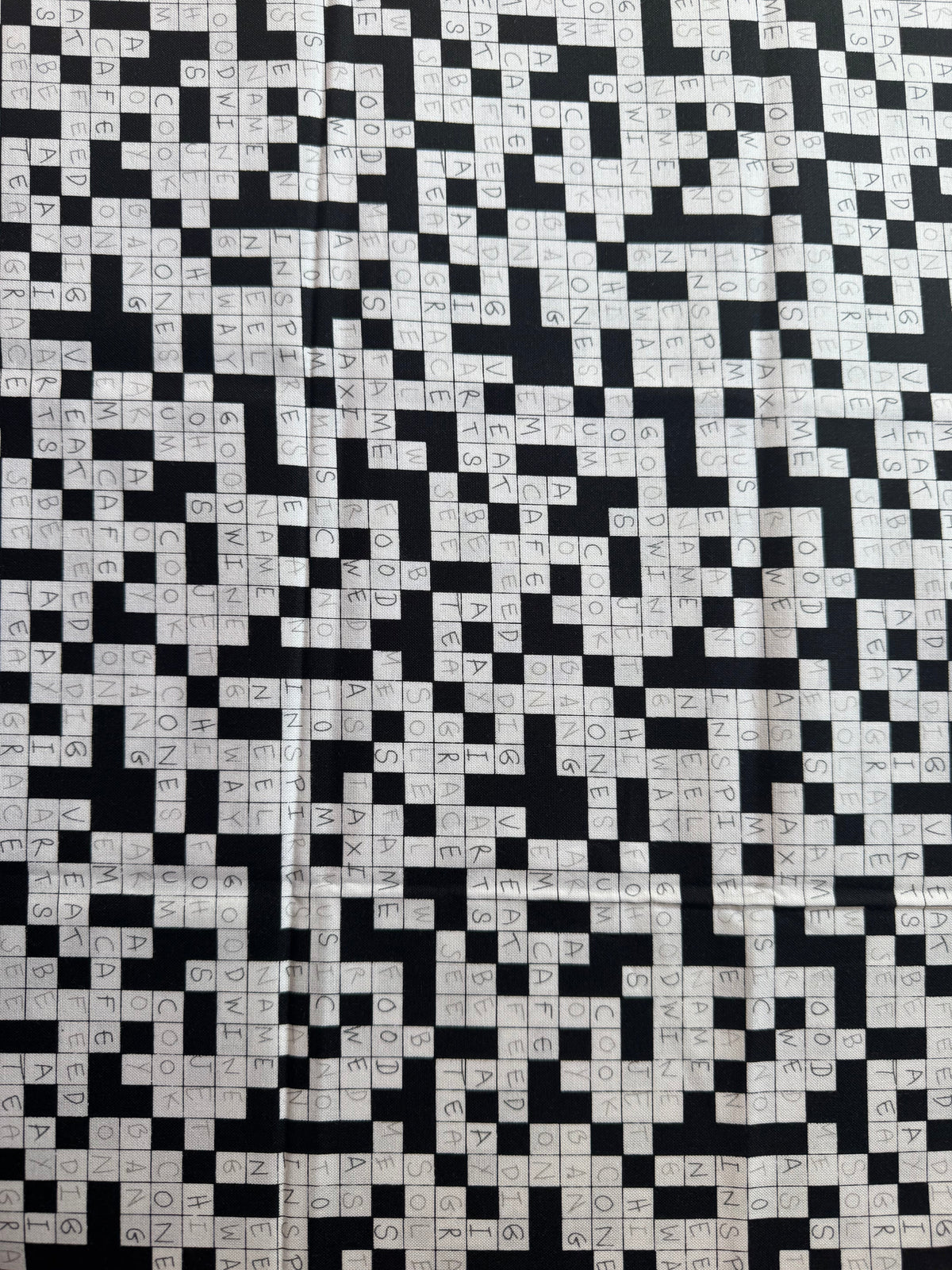 Crossword Puzzle Print 1/4 Yard