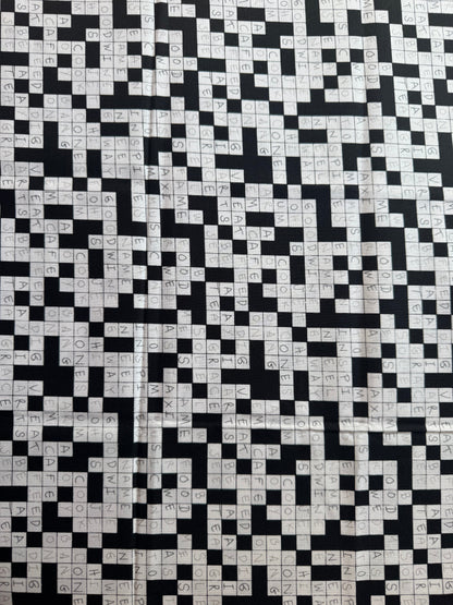 Crossword Puzzle Print 1/4 Yard