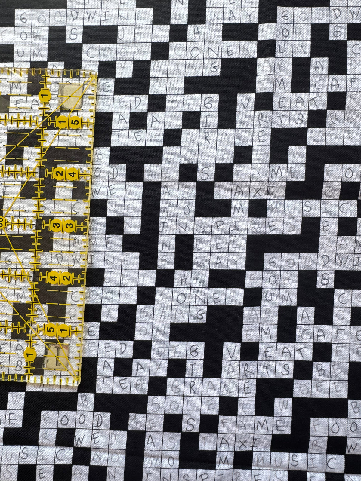 Crossword Puzzle Print 1/4 Yard