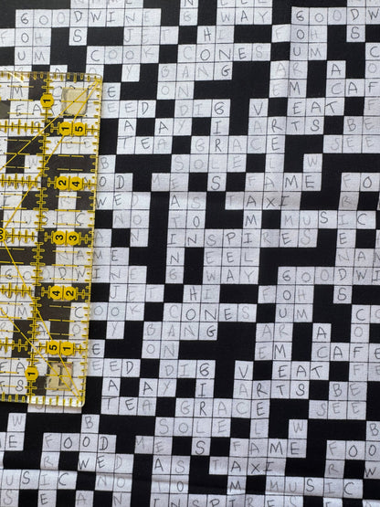 Crossword Puzzle Print 1/4 Yard