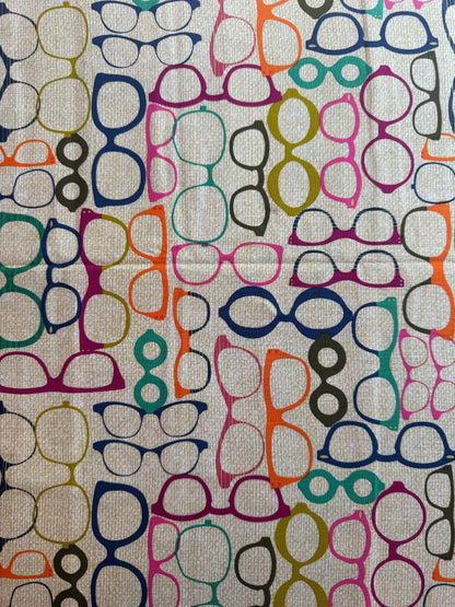 Colorful Glasses by Michael Miller Fabrics 1 3/4 Yard