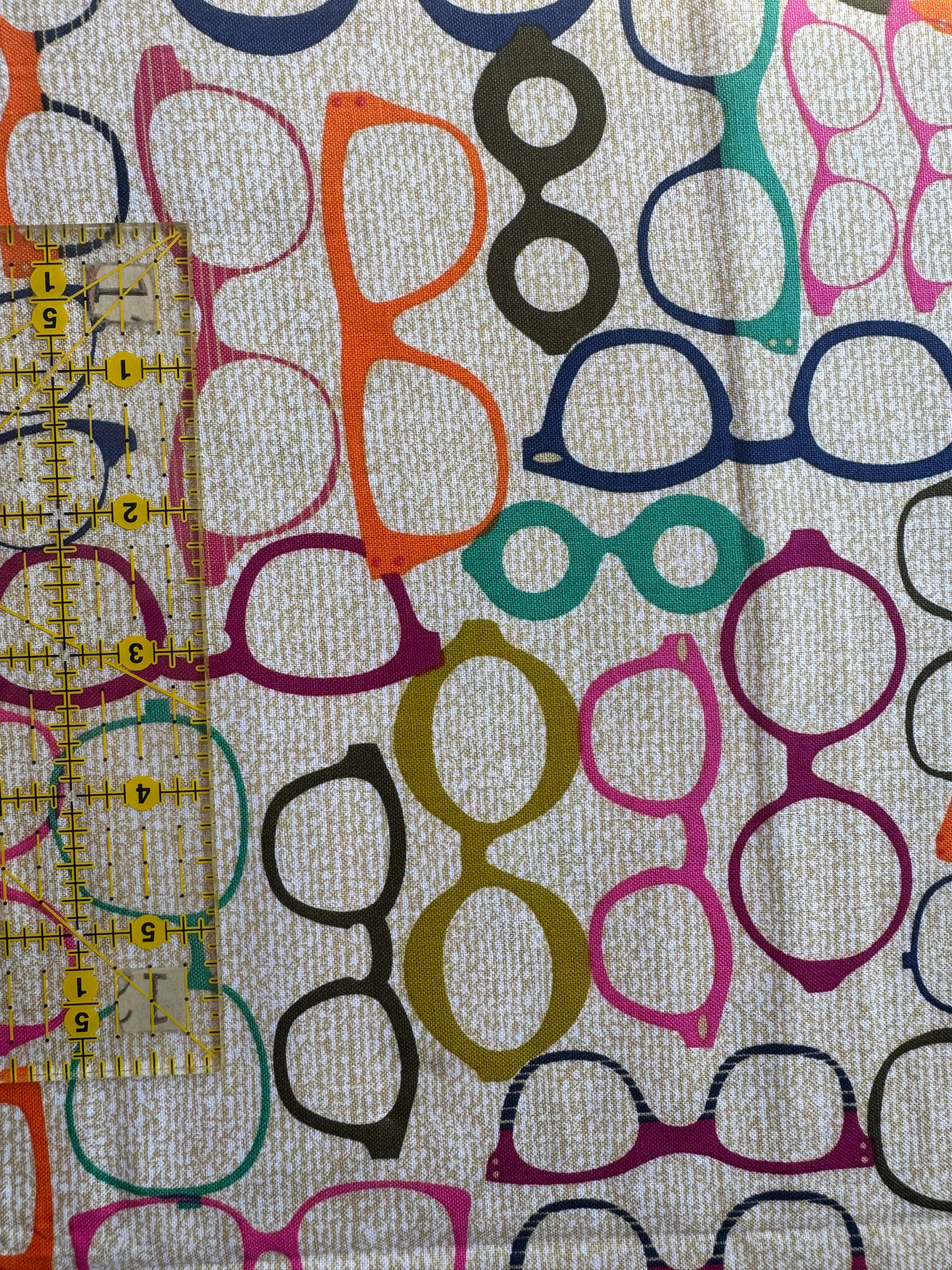 Colorful Glasses by Michael Miller Fabrics 1 3/4 Yard