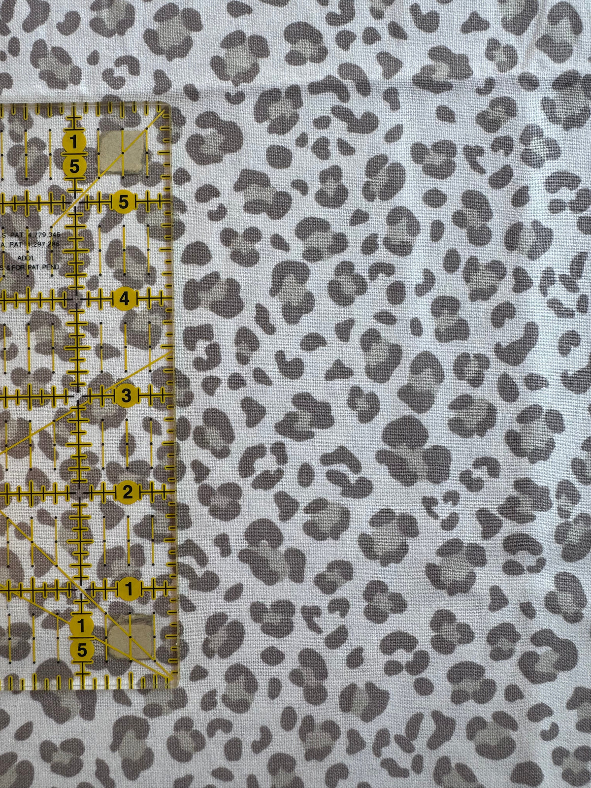 Gray Leopard Print 1 3/4 Yard