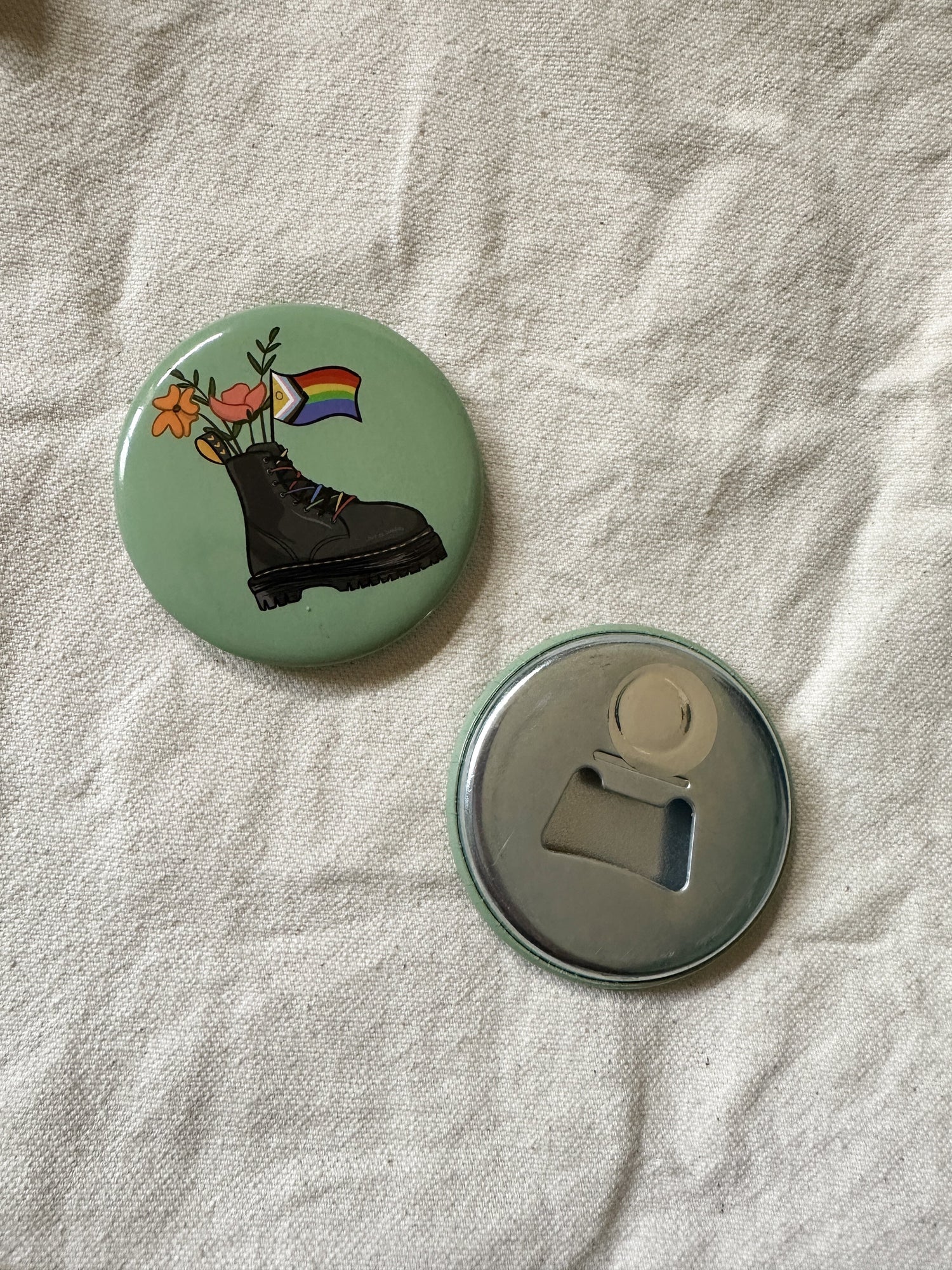 Pride Flag Combat Boot Bouquet Magnetic Bottle Opener
