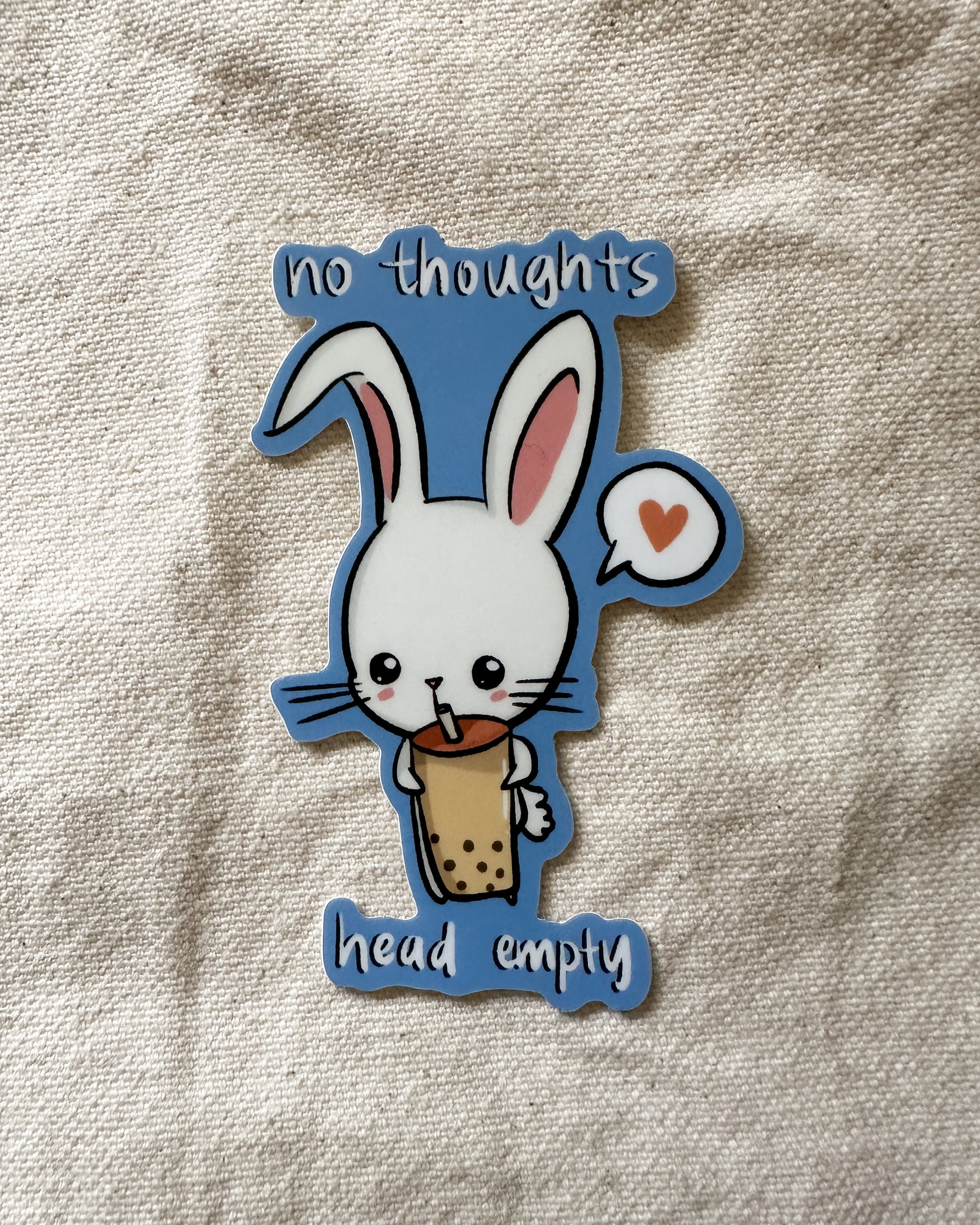 No Thoughts Head Empty Bunny Sticker (Matte)