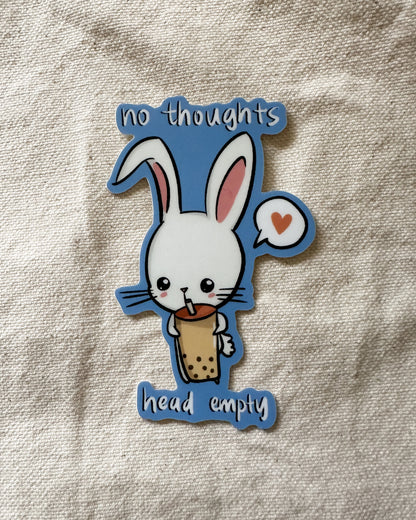 No Thoughts Head Empty Bunny Sticker (Matte)