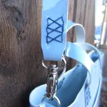 Limited Edition Handmade Sky Blue Shimmer Vinyl Mini Tote with Adjustable Detachable Crossbody Strap