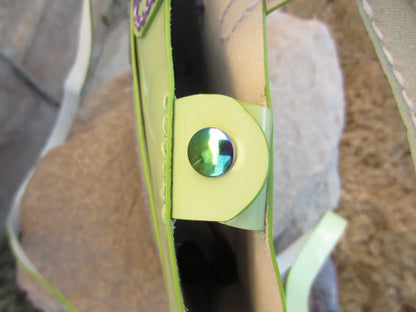 Vinyl Light Green Mini Tote with Rainbow Hardware- St Patricks Day and Easter