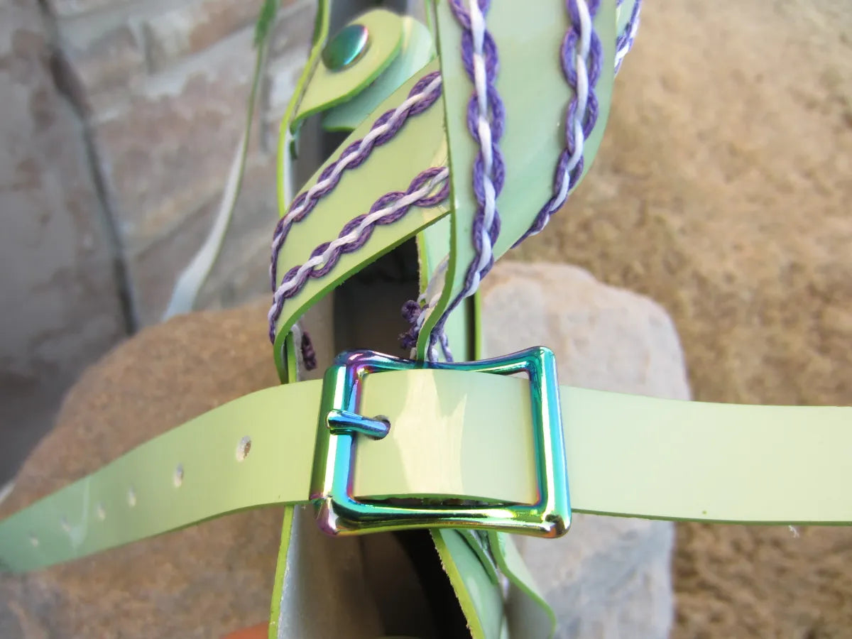 Vinyl Light Green Mini Tote with Rainbow Hardware- St Patricks Day and Easter
