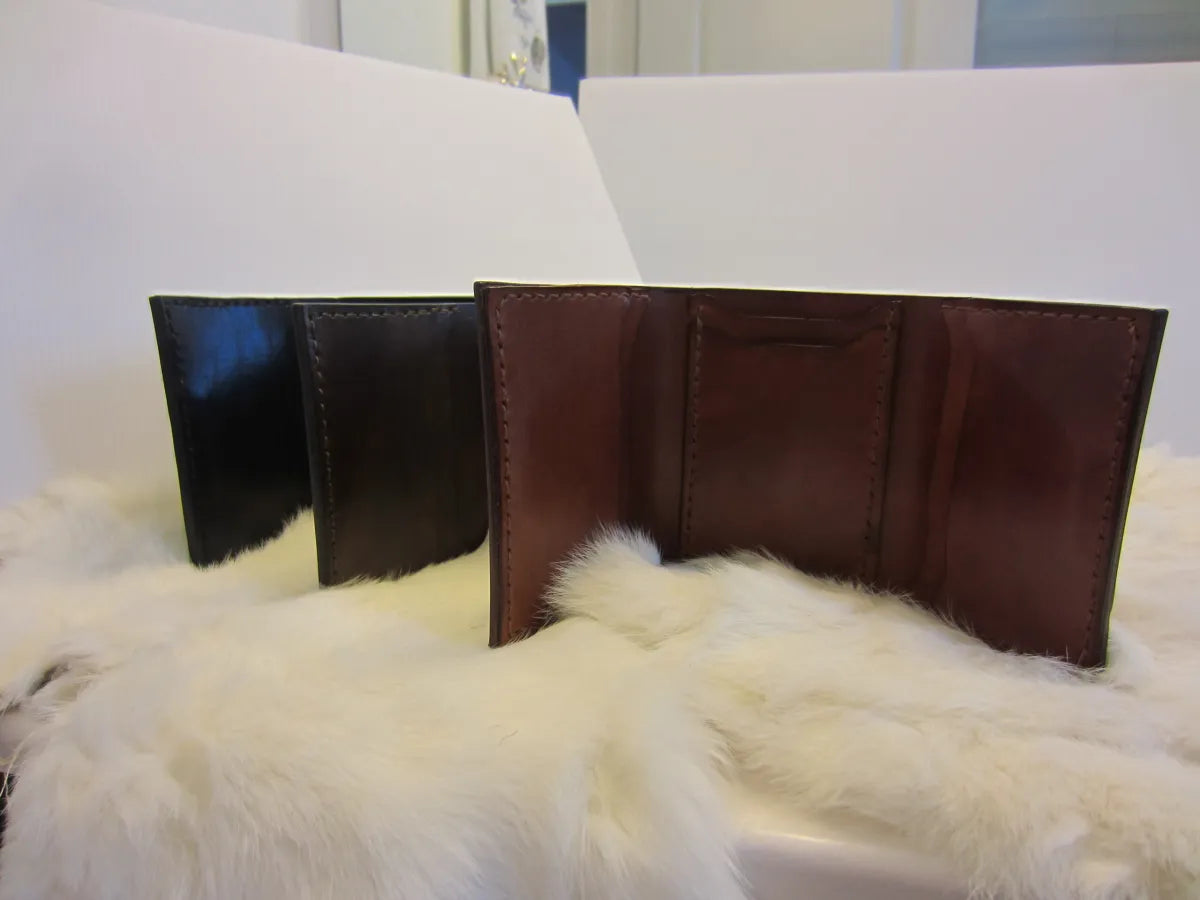 Trifold Wallet with Six Card Pockets - Cowhide