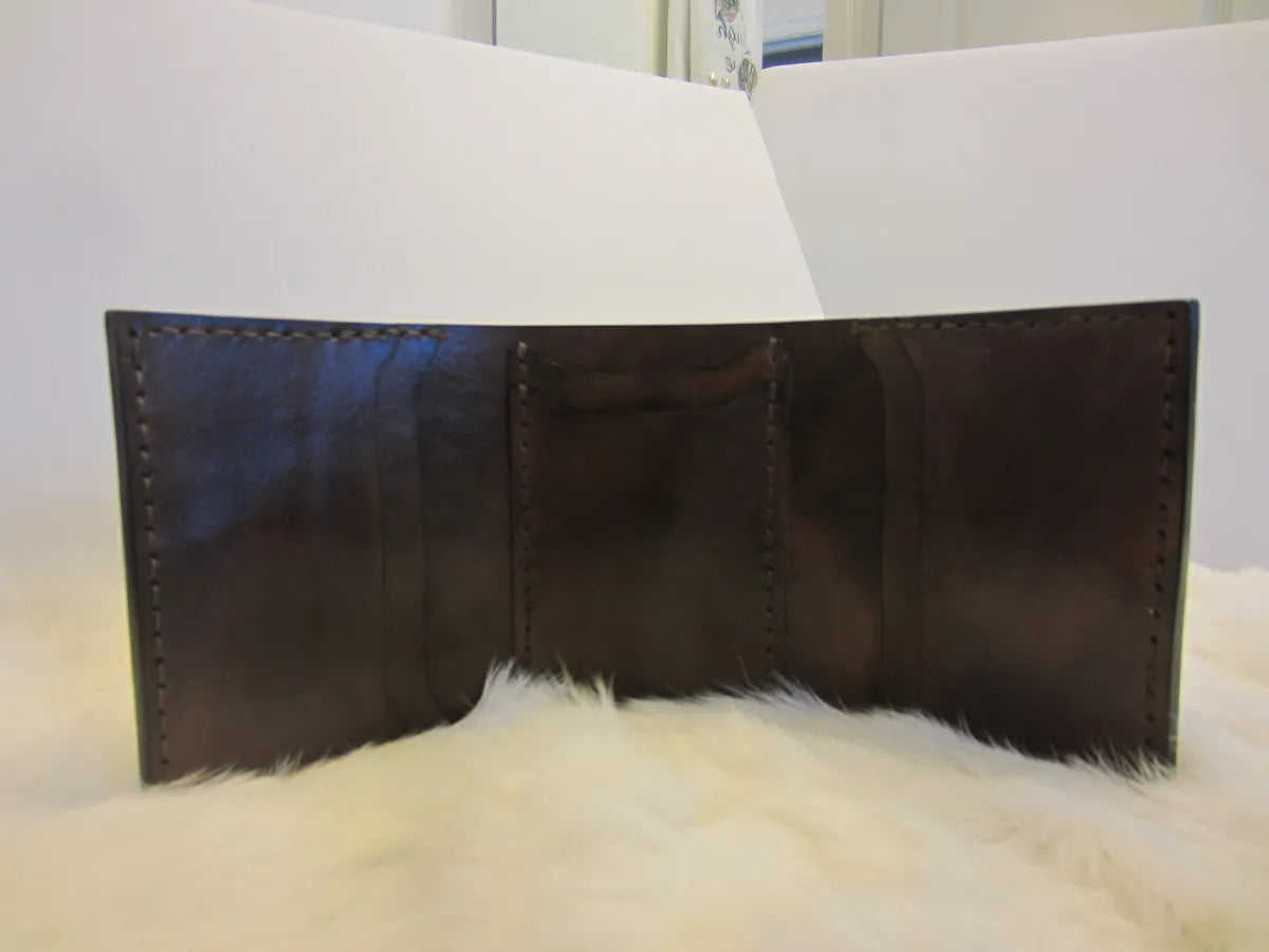 Trifold Wallet with Six Card Pockets - Cowhide