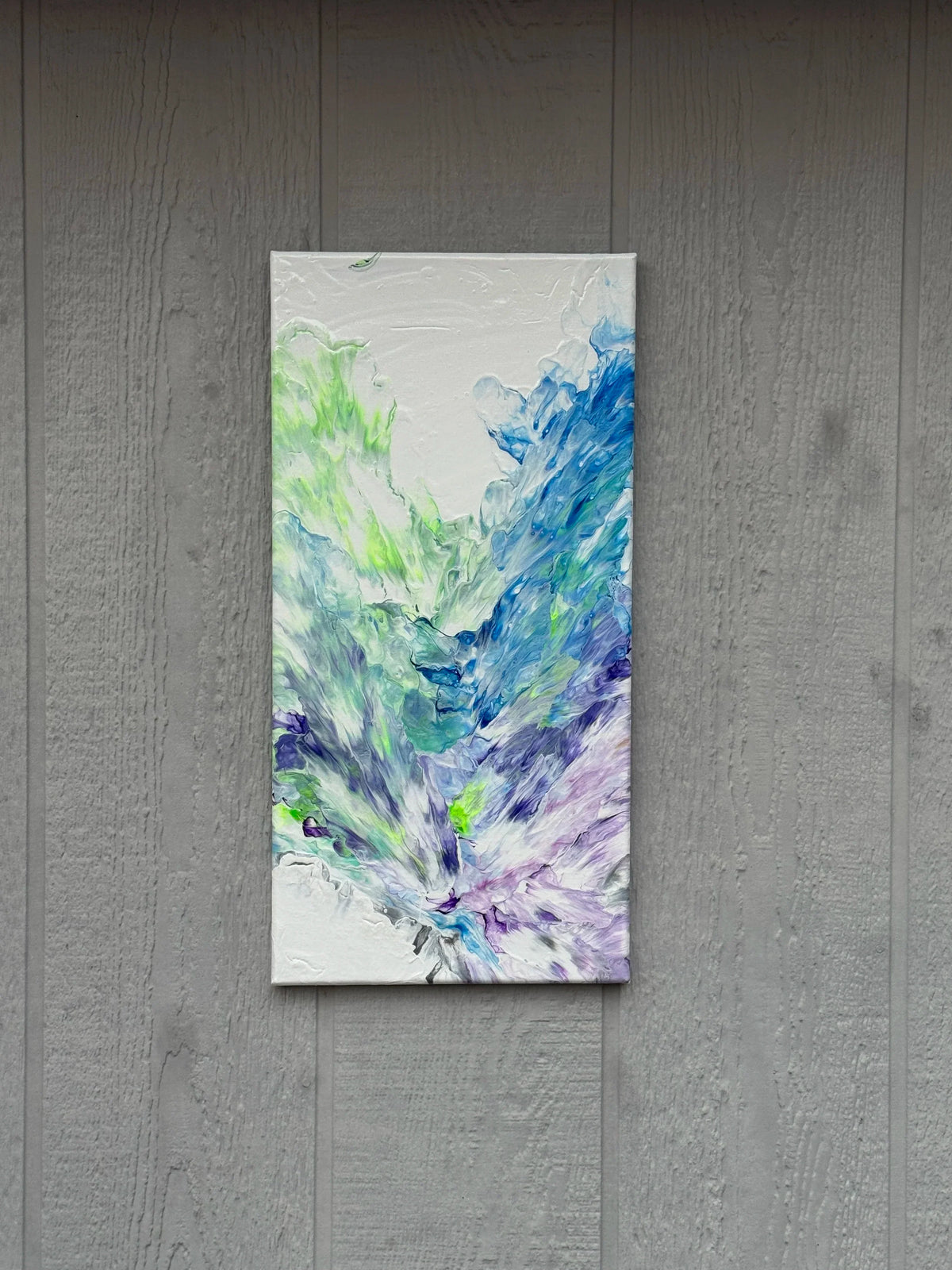 Abstract Blue, Purple and Green Painting -  10"x20" - "Valley of Contentment"