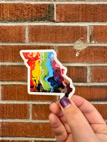 Missouri State Trans Pride and Rainbow State Vinyl Sticker