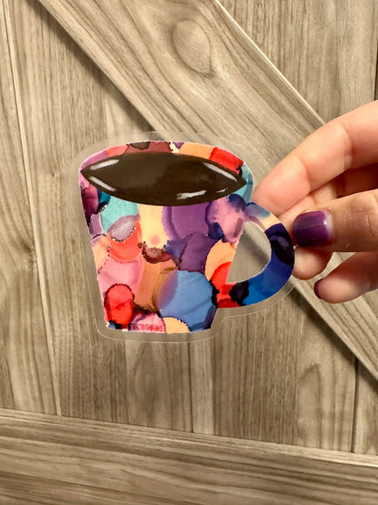 Hand Drawn Coffee Mug Sticker - Clear Background
