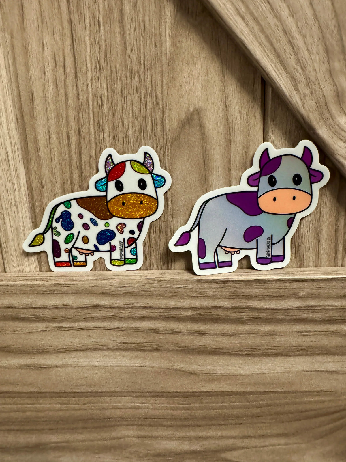 Purple Cow Vaporwave Sticker - Hand Drawn - 3"