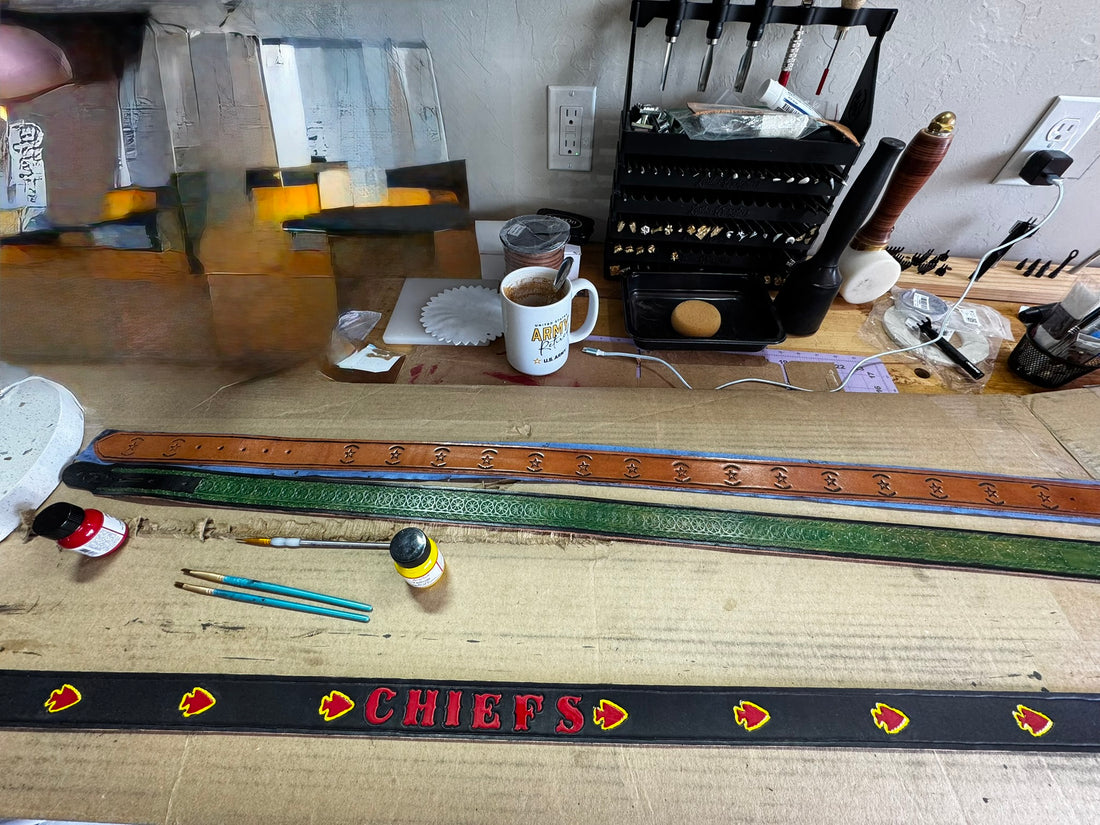 Handmade Chiefs Leather Belt - Made To Order