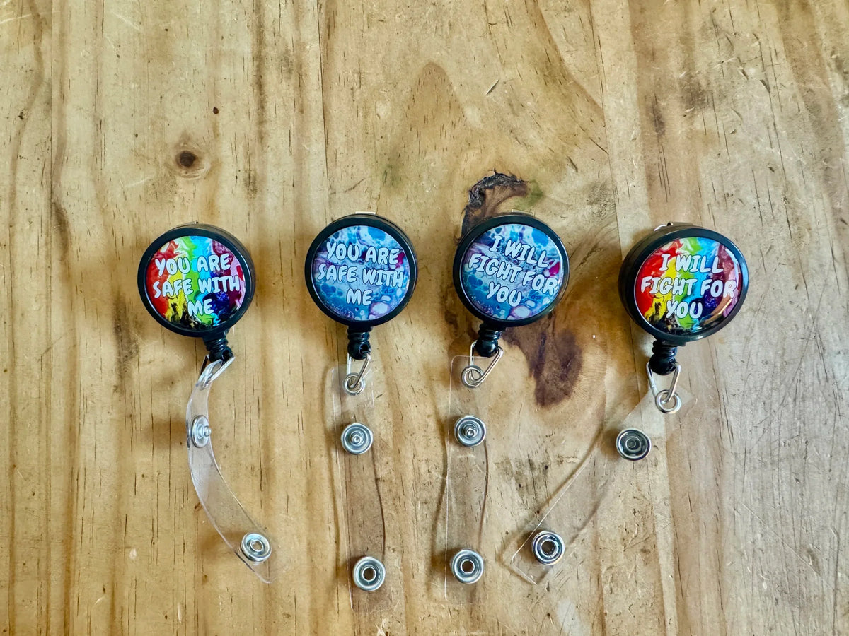 You Are Safe With Me Badge Reel – Progress Pride, LGBTQ+ Affirming
