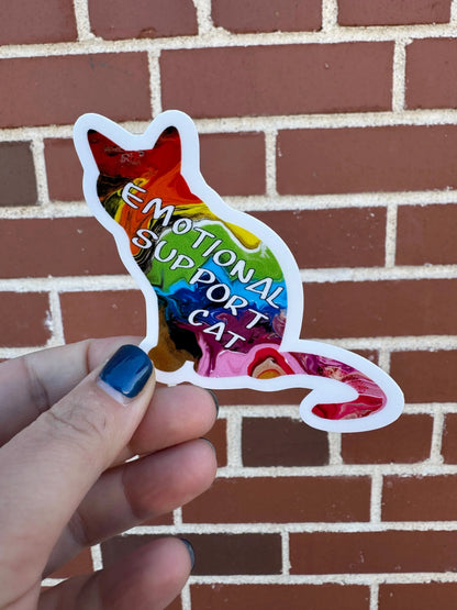 Progress Pride Emotional Support Cat, ~3", Vinyl