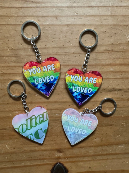 You Are Loved Rainbow Keychain – Acrylic Pride Keychain, 2.5"
