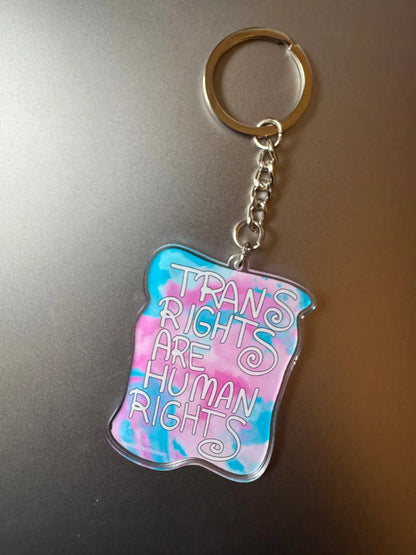Trans Rights Are Human Rights Keychain