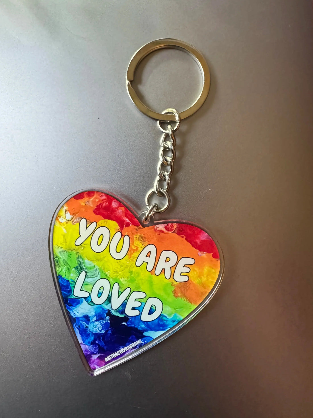 You Are Loved Rainbow Keychain – Acrylic Pride Keychain, 2.5"
