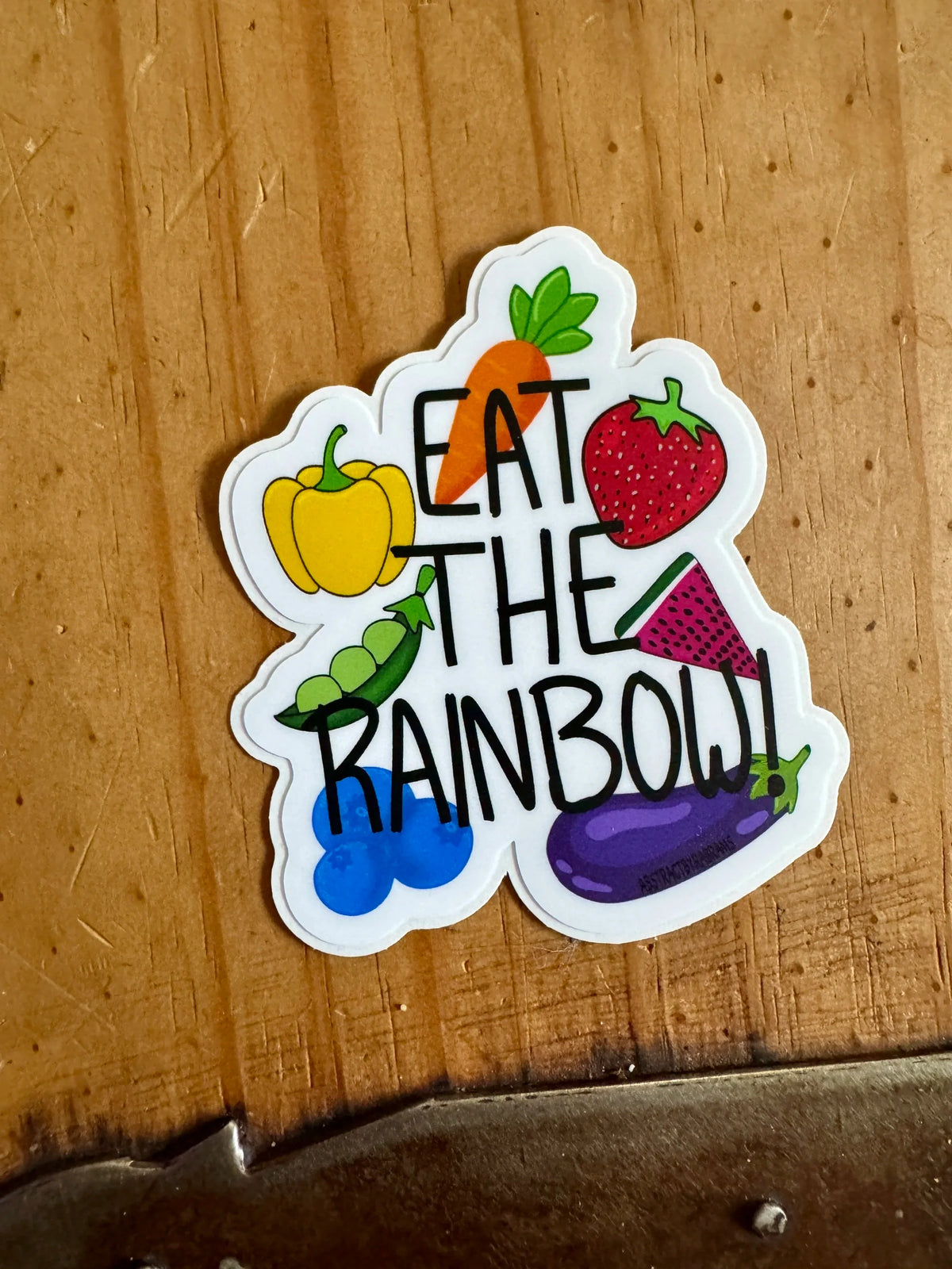 Eat The Rainbow Matte Sticker- Easy Peel - Vinyl - ~3"