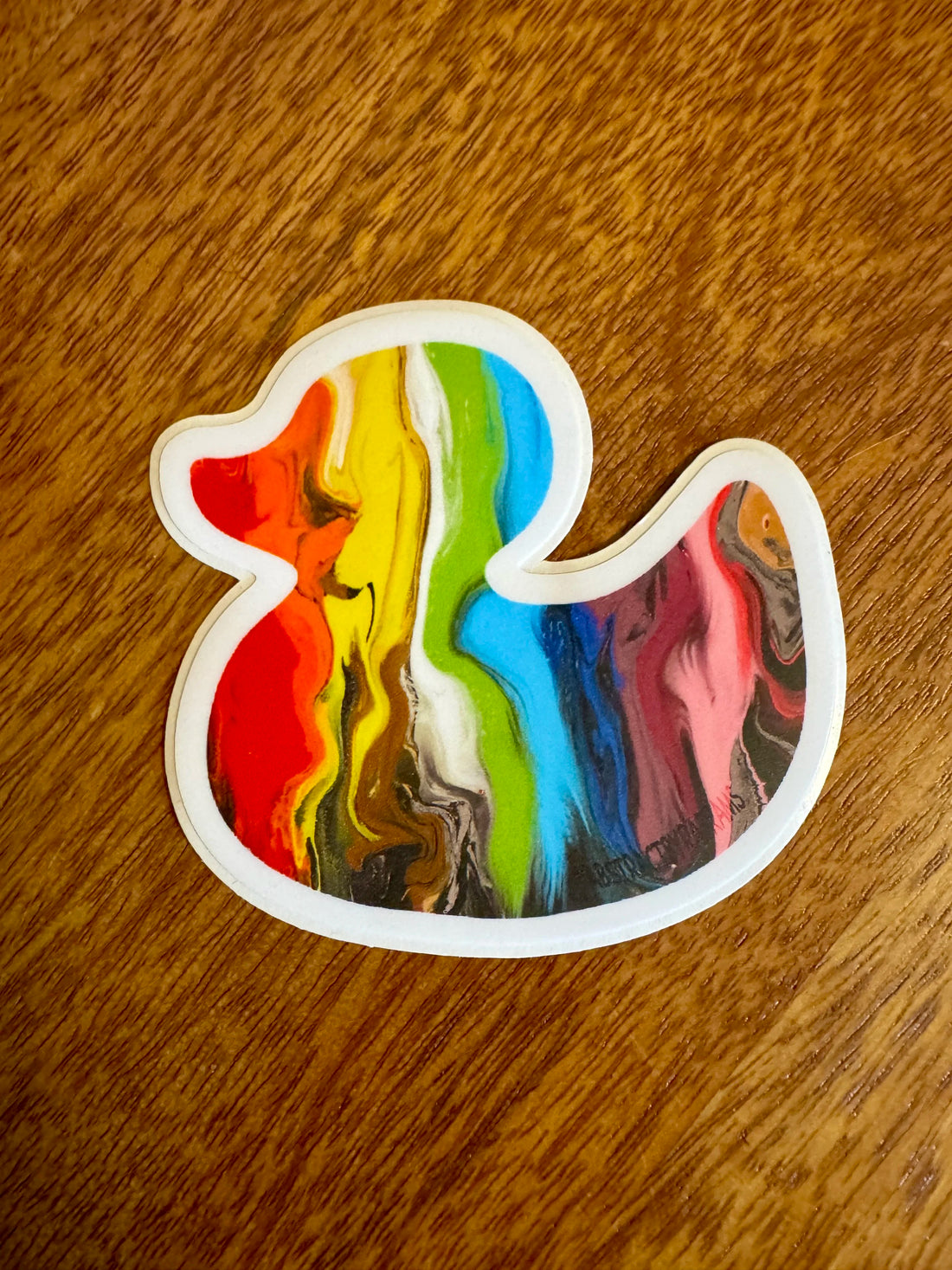 Progress Pride Rainbow Duck Sticker - Easy Peel - Vinyl - 3"