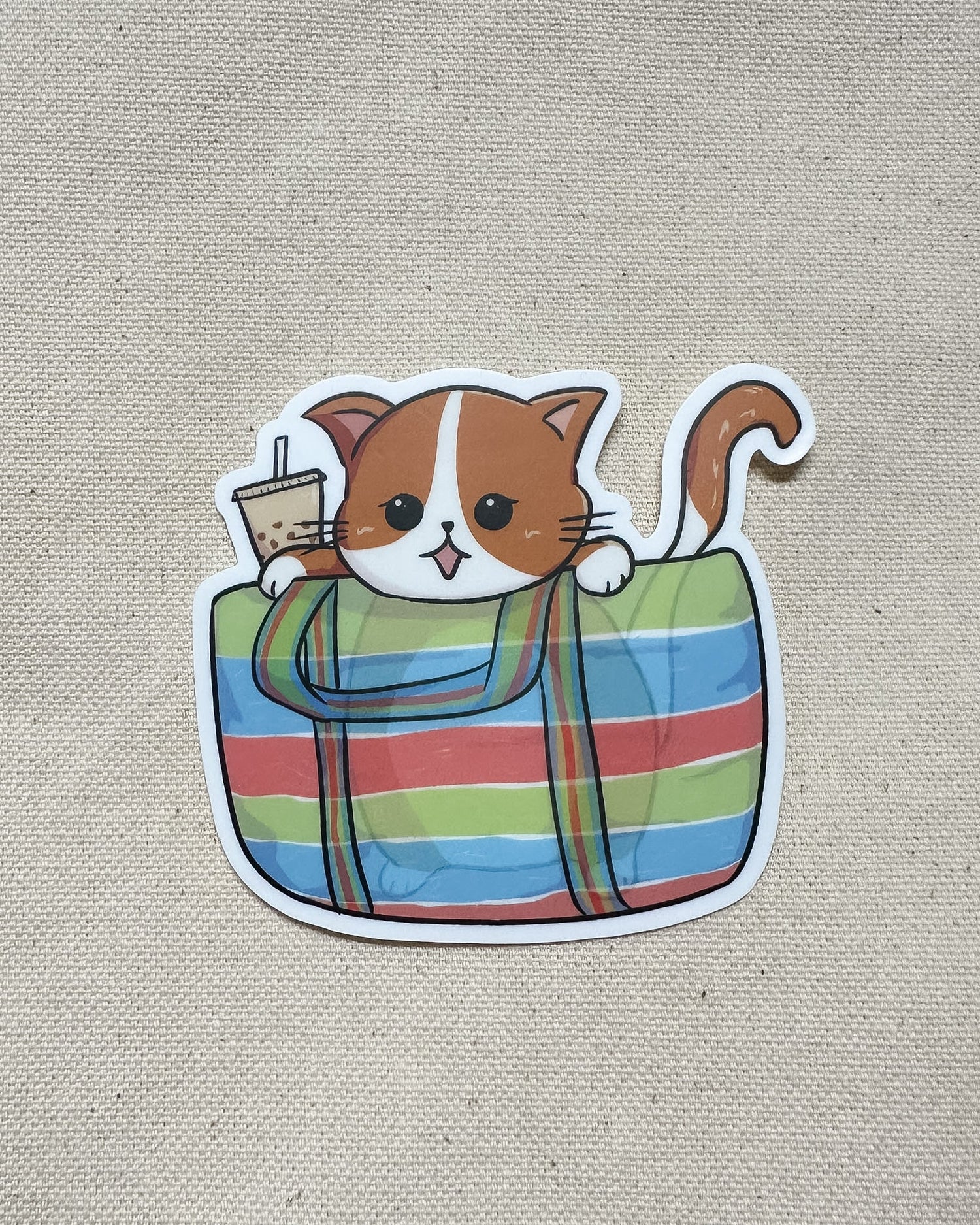 Taiwanese Bag Cat Sticker (Matte)