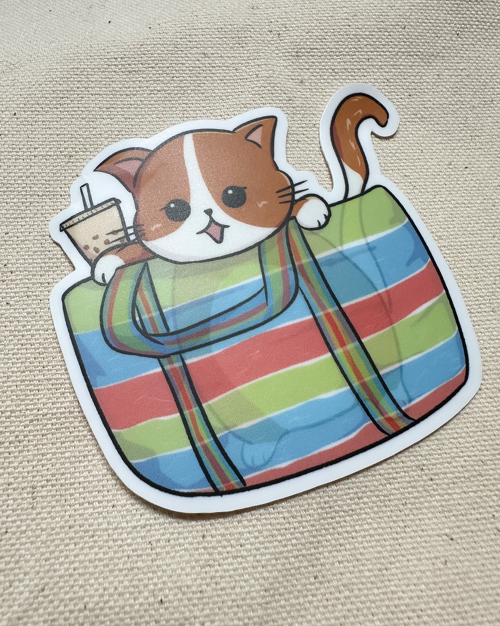 Taiwanese Bag Cat Sticker (Matte)