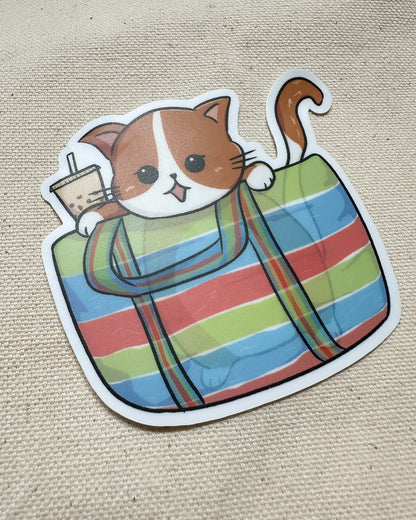 Taiwanese Bag Cat Sticker (Matte)