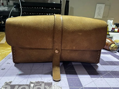 Durable Rustic Buffalo Leather Dopp Shaving Kit (bag only)