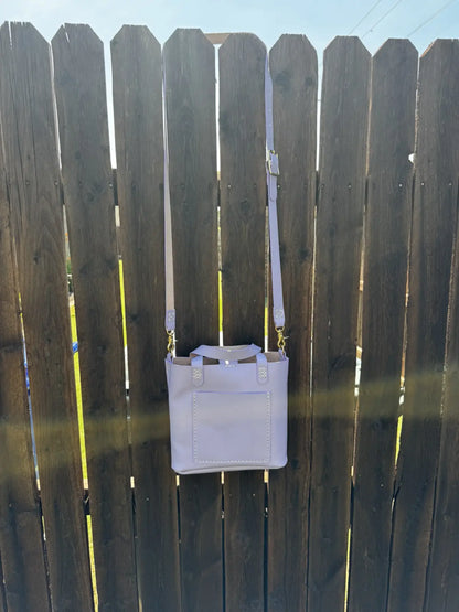 Lavender Mini Tote with Silver Hardware