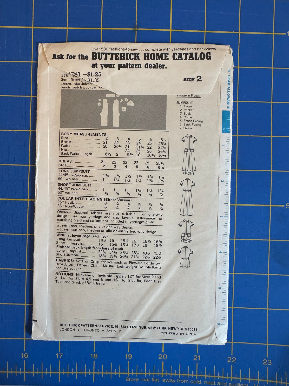 Butterick 4781 Sewing Pattern