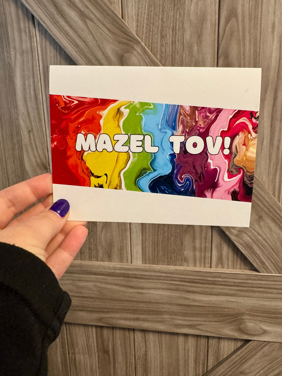Rainbow Mazel Tov Greeting Card - A2