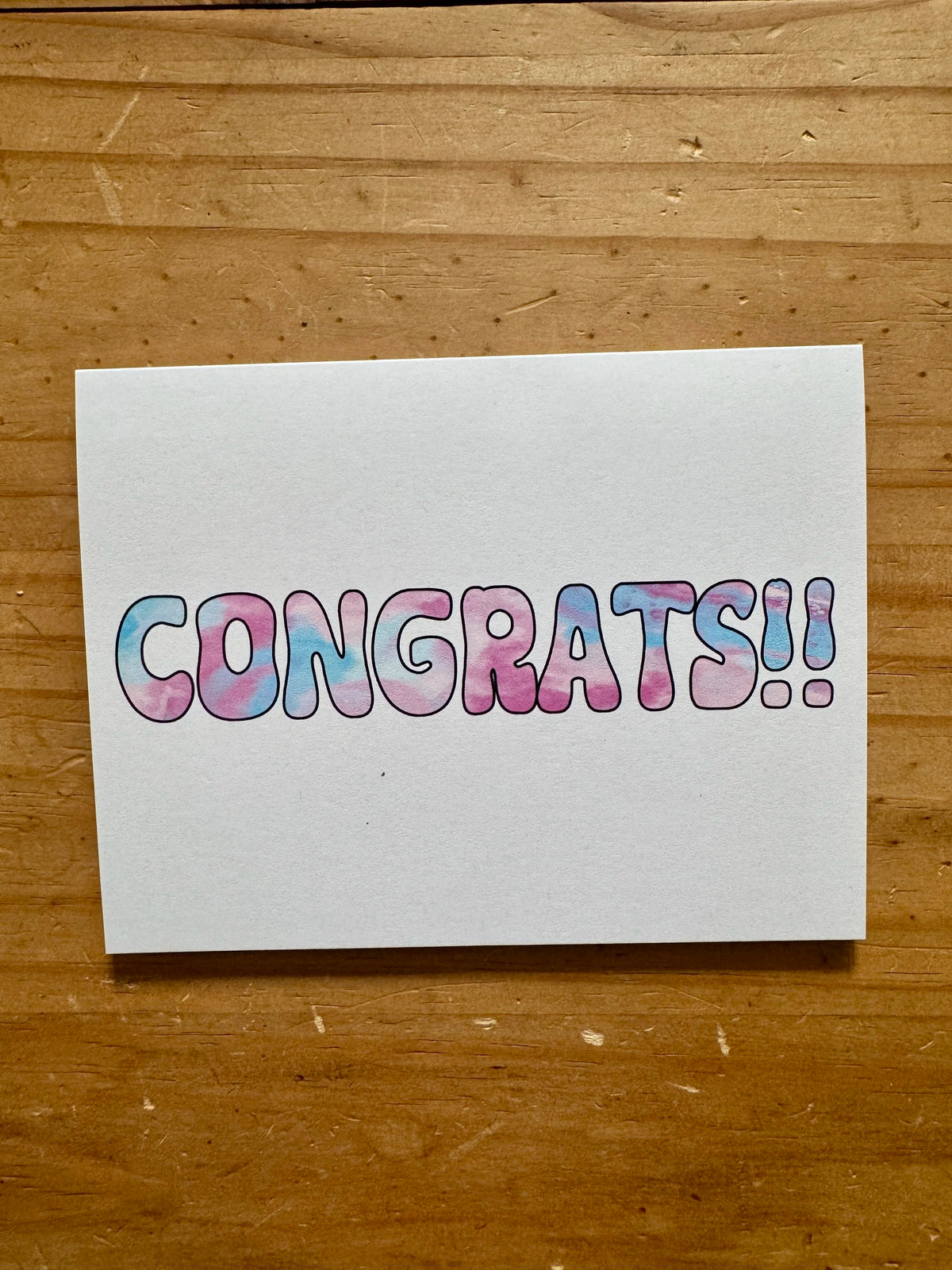 Pink and Blue Congrats Card - Trans Pride - A2