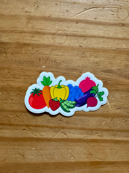 Rainbow Produce Stickers 2"x3" - Easy Peel