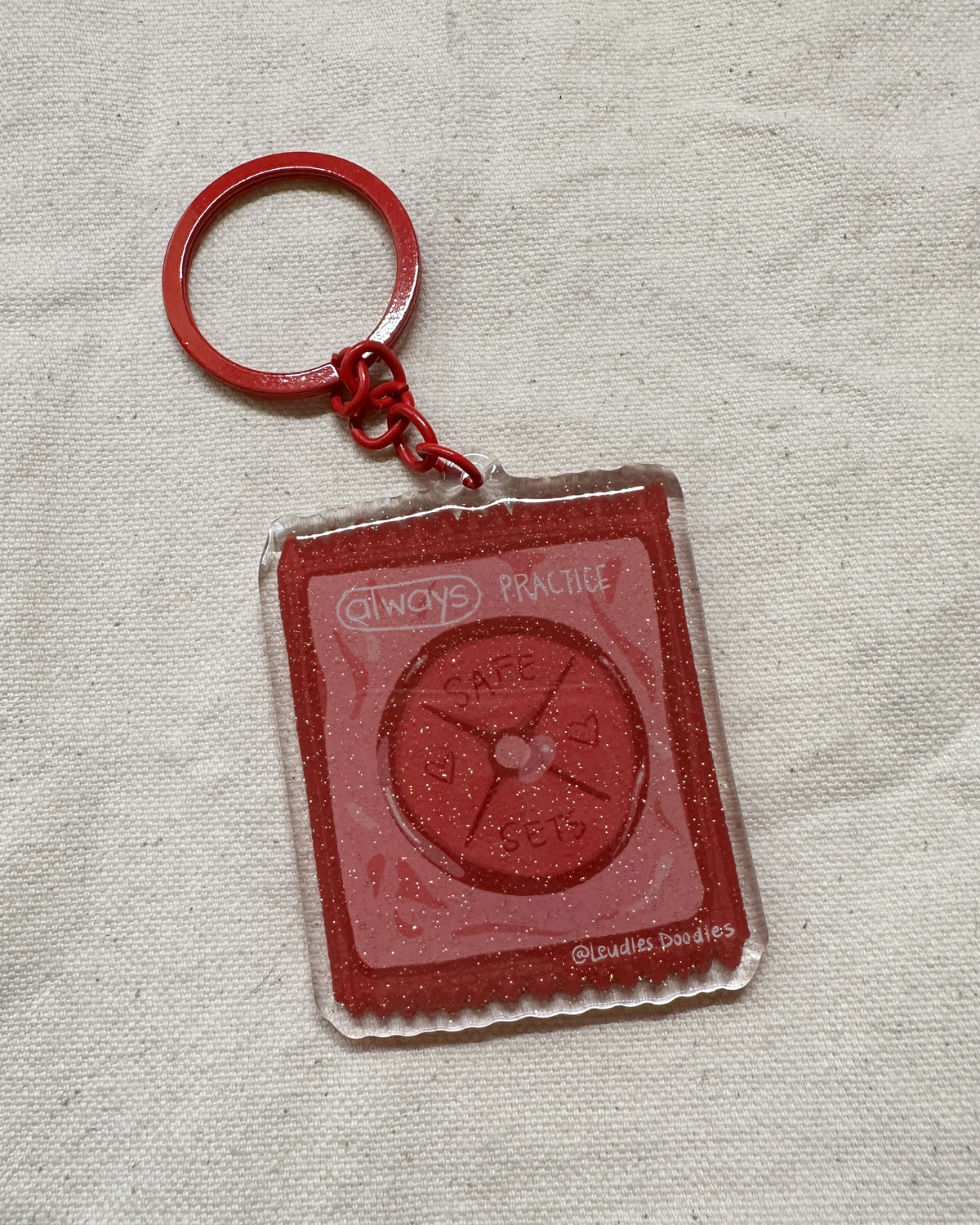 Practice Safe Sets Acrylic Keychain