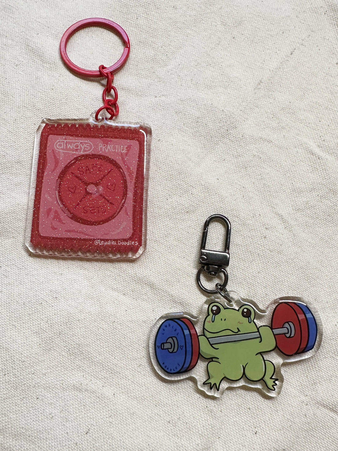 Powerlifting Squat Froggy Acrylic Keychain