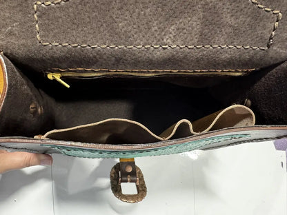 Embossed Cowhide Croc Look Leather Dorsett Purse